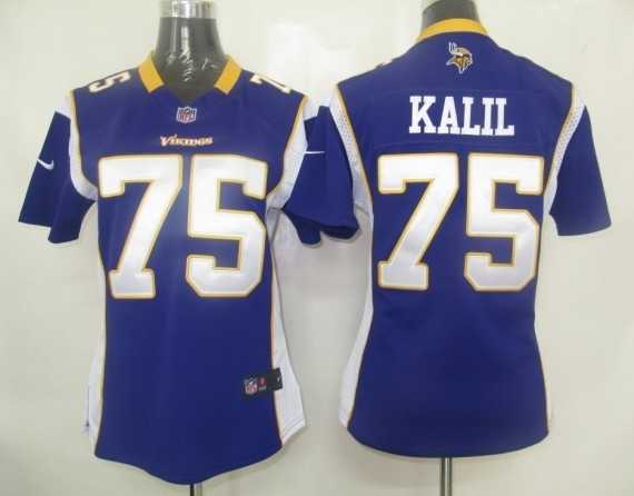 women minnesota vikings 75 kalil game purple jerseys