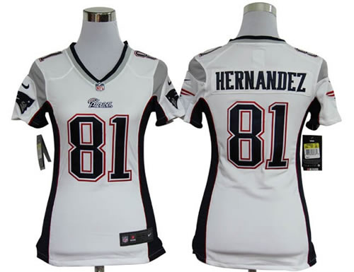women NEW new england patriots 81 aaron hernandez white jerseys