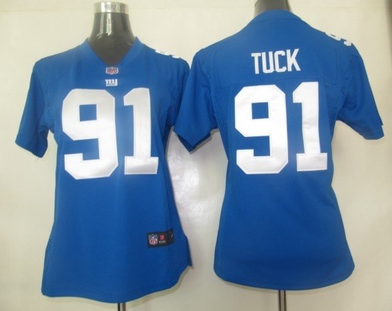women new york giants 91 justin tuck game blue jersey