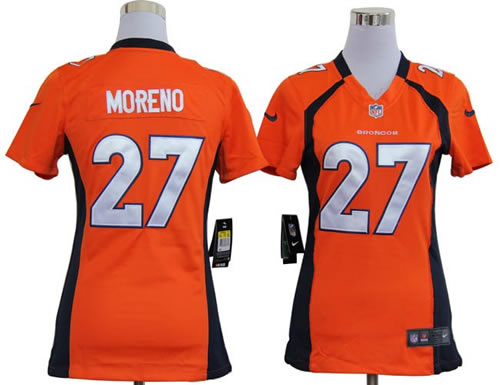 women NEW NFL denver broncos 27 knowshon moreno orange jerseys