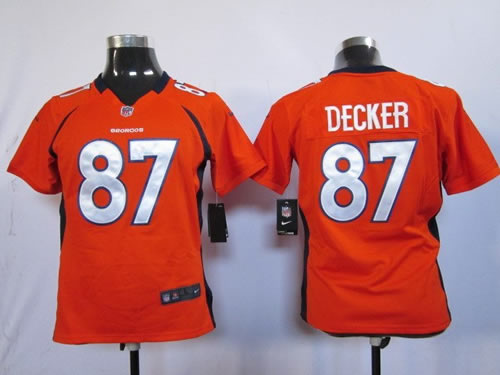 women NFL denver broncos 87 decker orange game jerseys