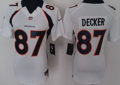 women NEW NFL denver broncos 87 eric decker white jerseys