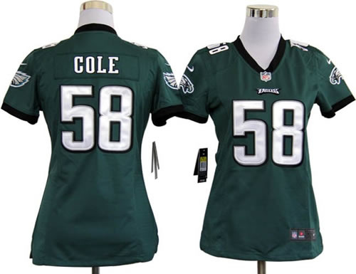 women NEW philadelphia eagles 58 trent cole green jerseys