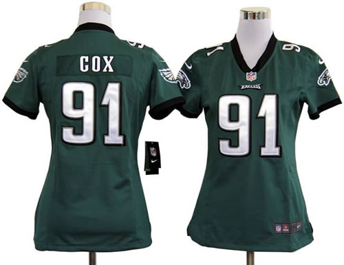 women NEW philadelphia eagles 91 fletcher cox green jerseys