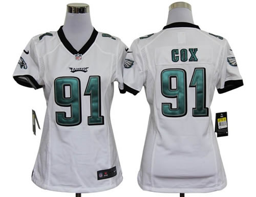 women NEW philadelphia eagles 91 fletcher cox white jerseys