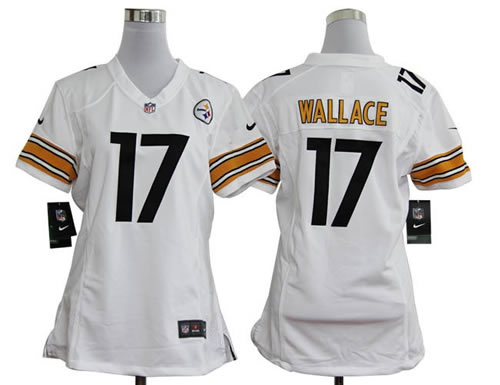 women NEW pittsburgh steelers 17 mike wallace white jerseys