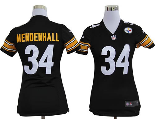 women NEW pittsburgh steelers 34 rashard mendenhall black jerseys