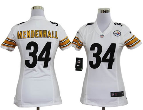 women NEW pittsburgh steelers 34 rashard mendenhall white jerseys