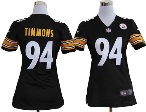 women NEW pittsburgh steelers 94 lawrence timmons black jerseys