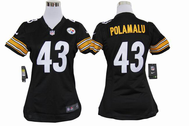 women pittsburgh steelers 43 popamalu authentic game jerseys