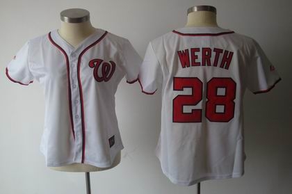 women washington nationals 28 werth white jersey
