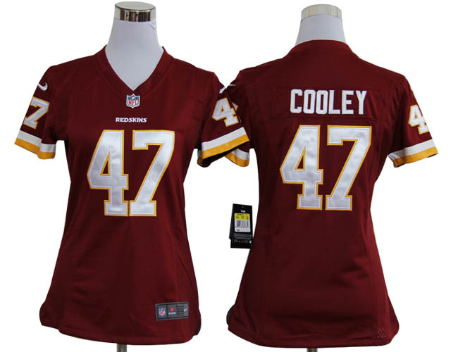 women washington red skins 47 cooley authentic game jerseys