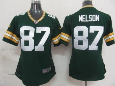 Women Green Bay Packers 87 Nelson Green NFL Jerseys