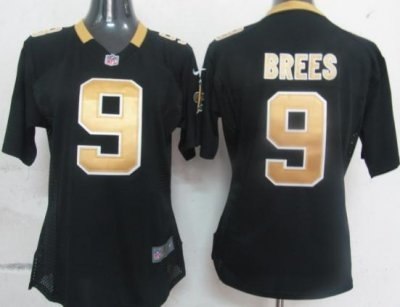 womens new orleans saints 9 brees black nfl jerseys