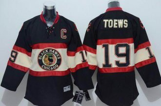 youth Chicago Blackhawks #19 Jonathan Toews Stitched Black New Third NHL Jersey