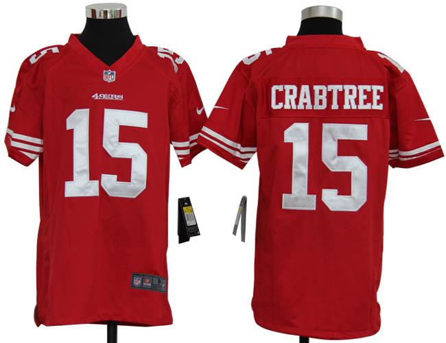 youth NEW san francisco 49ers 15 michael crabtree red jerseys