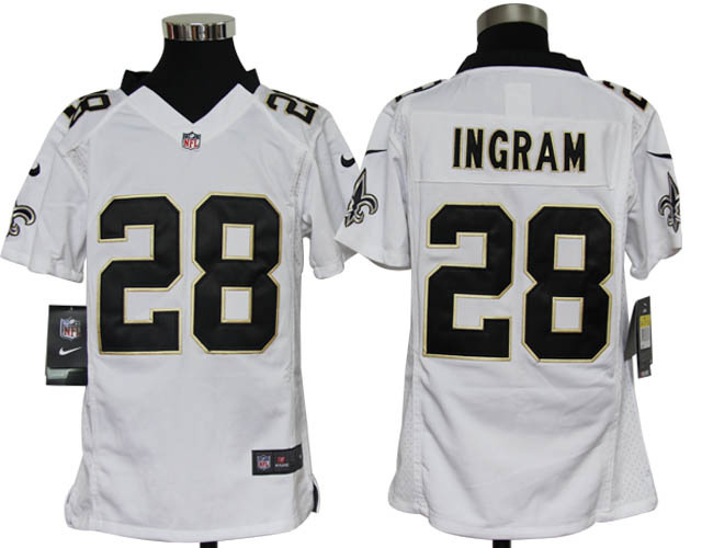youth NEW new orleans saints 28# mark ingram white jerseys