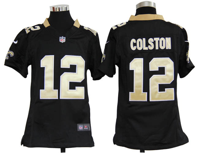 youth NEW nfl new orleans saints 12 marques colston black jerseys