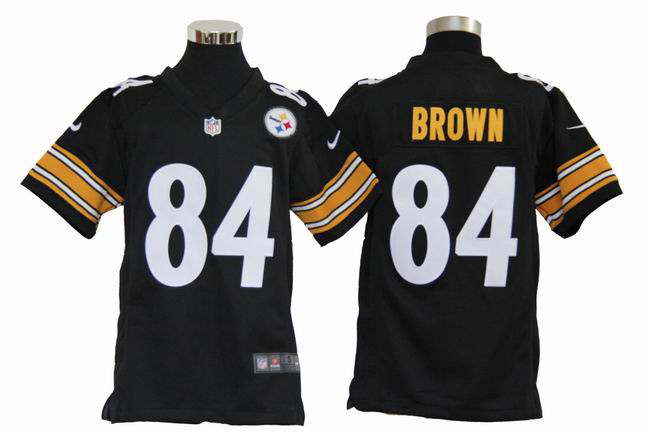 youth NEW nfl pittsburgh steelers 84 antonio brown black jerseys