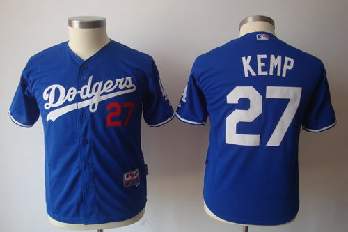 youth los angeles dodgers 27 matt kemp blue jerseys