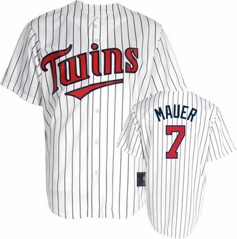 youth minnesota twins 7 joe mauer white pinstripe jersey