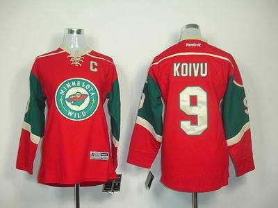 youth minnesota wild 9 koivu red jerseys