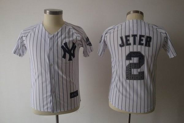 youth new york yankees 2 derek jeter white special edition w3000 hits patch