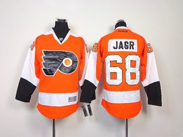 youth nhl jerseys philadelphia flyers #68 jagr orange(white number)