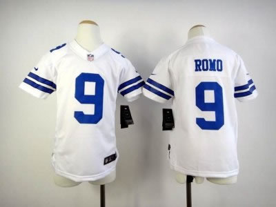 Youth NEW Dallas Cowboys 9 Tony Romo White Jerseys