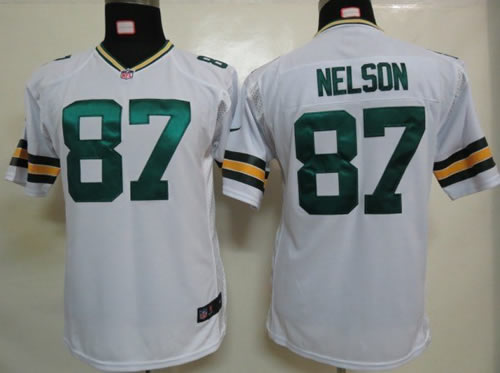 youth NEW green bay packers 87 jordy nelson white jerseys