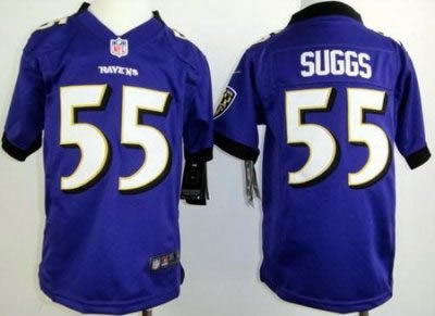 youth NEW nfl baltimore ravens 55 terrell suggs purple jerseys