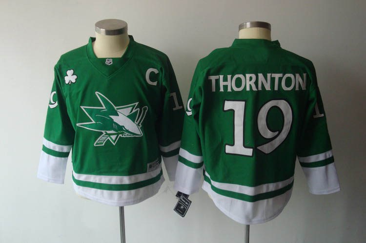youth san jose sharks #19 thornton green[2011 youth san jose sharks #19 thornton green[2011