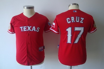 youth texas rangers 17 nelson cruz red 2011 world series youth texas rangers 17 nelson cruz red 2011 world series