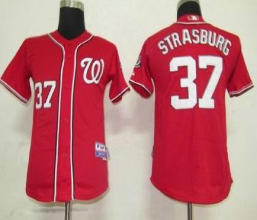 youth washington nationals 37 strasburg red jersey